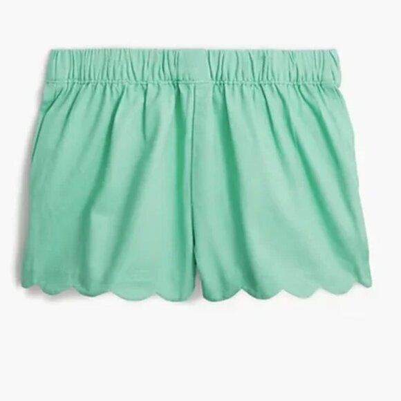 J Crew Girls' scallop-hem pull-on short (Clover Green) - Picture 2 of 2